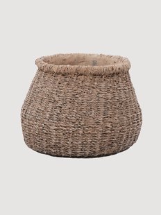 Handgemaakte bloempot Faux-Puff van beton, H 13 cm