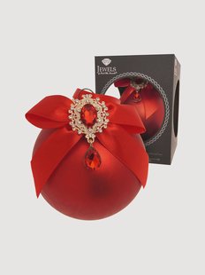 Handbeschilderde kerstbal Rhinestones + strik