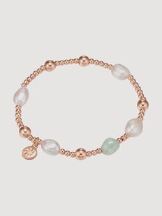 Armband Fran met parels, ros&eacute;goudkleurig