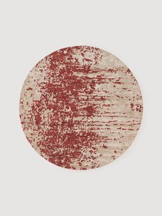 Rond wollen vloerkleed Cynthia met abstract patroon, handgeweven