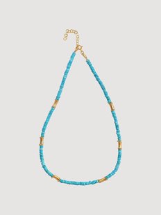 Vergulde halsketting Neo met turquoise