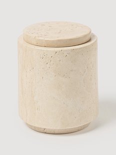 Travertijnen opbergpot Susan, H 12 cm
