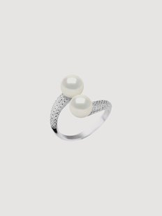 Zilveren ring Isi met parels en zirkonia
