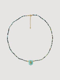 Vergulde halsketting Neo met amazoniet &amp; turquoise