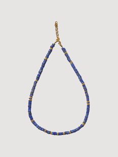 Vergulde halsketting Neo met lapis lazuli