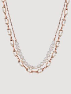 Goudkleurige ketting Johanna met parels