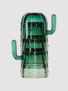 Mondgeblazen tumblers Stack-a-Cactus, 4-delig