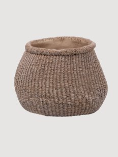 Handgemaakte bloempot Faux-Puff van beton, H 19 cm
