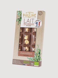 Biologische melkchocoladereep hazelnoot