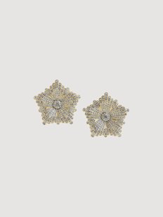 Goudkleurige oorbellen Peony Crystal