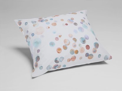 Yumeko Kussensloop percal katoen watercolor dots 65x65 100% biologisch en fairtrade katoen, percal geweven