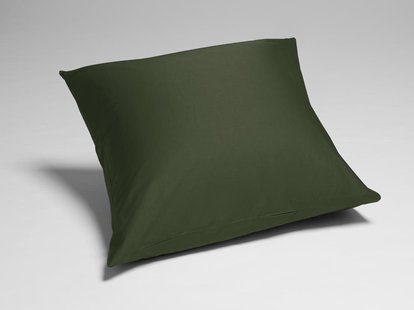 Yumeko Kussensloop katoen satijn dark olive 65x65 100% biologisch en fairtrade katoen, satijn geweven