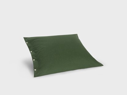 Yumeko Kussensloop flanel moss green 65x65 100% biologisch katoen, flanel (licht geborsteld)