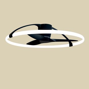 Nepal Smart LED plafondventilator, zwart, DC, stil - Mantra Mantra Iluminación - Woonkamer - Modern - Metaal - Ring