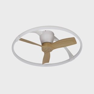 Nepal Mini LED plafondventilator, app, wit/beuk - Mantra Mantra Iluminación - Woonkamer - Modern - Metaal - Ring