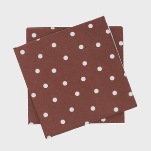 Scandi Essentials Fine dots papieren servet wijnrood-wit, 20-pack, 33x33 cm