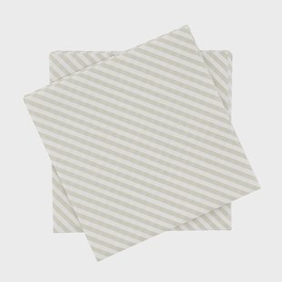 Scandi Essentials fijngestreepte papieren servet Wit-beige, 20-pack, 33x33 cm