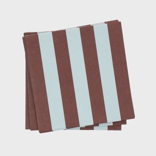 Scandi Essentials Bold Stripe papieren servet Wijnrood-blauw, 20-pack, 33x33 cm