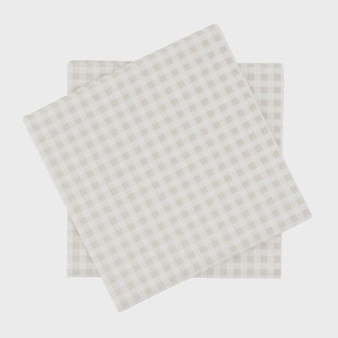 Scandi Essentials Fine grid papieren servet Wit-beige, 20-pack, 33x33 cm