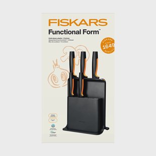 Fiskars Functional Form messenset met messenblok Kunststof, 6 delen