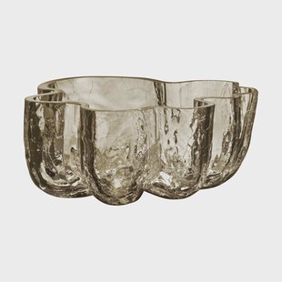 Kosta Boda Crackle kom 10,5 cm taupe