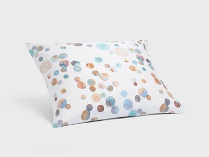 Yumeko Kussensloop katoen satijn watercolor dots multicolor 65x65 100% biologisch katoen, satijn geweven