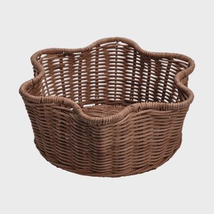 Pick a Poppy Rattan Round mand Donkerbruin, 23 cm