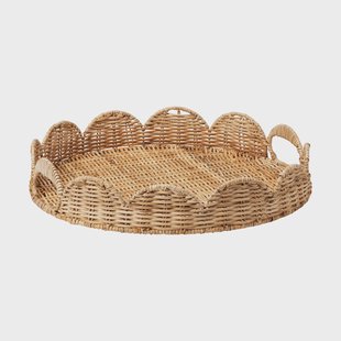 Pick a Poppy Round Scallop dienblad Natural, 40 cm