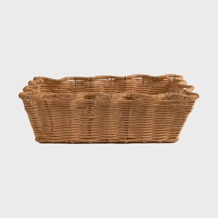 Pick a Poppy Scallop Rattan mand Natural, 20x30 cm