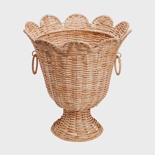 Pick a Poppy Scallop Rattan vaas Natural, 30x31 cm