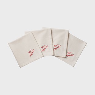 Pick a Poppy Quote katoenen servet Rood, 4-pack, 45x45 cm