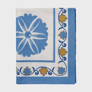 Pick a Poppy Suzani tafellaken Blue, 350x150 cm