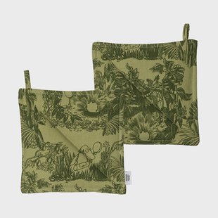 Moomin Arabia Mystikens skog Moomin pannenlappen Groen, 22x22 cm, 2-pack