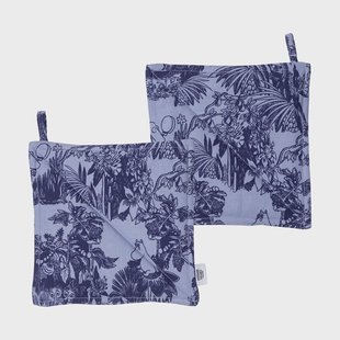 Moomin Arabia Mystikens skog Moomin pannenlappen Blauw, 22x22 cm, 2-pack