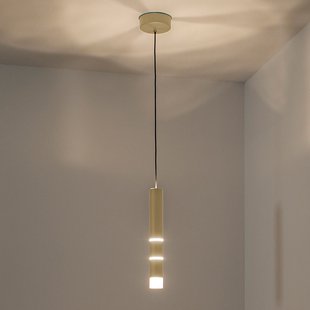 Vega LED hanglamp, een cilinder, messing - PURE - Woonkamer - Modern - Metaal - 1 lamp