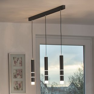 Vega LED hanglamp, drie cilinders, zwart - PURE - Woonkamer - Modern - Metaal - Meerdere lampen