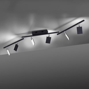 Mira plafondlamp, black pearl, 6-lamps, afstandsbediening, CCT - PURE - Woonkamer - Modern - Metaal - Meerdere lampen