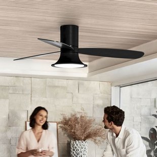 Flusso plafondventilator met verlichting, zwart, 132 cm, stil, Beacon Beacon Lighting - Woonkamer - Modern - Hout
