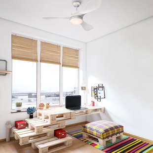 Pierre LED plafondventilator, wit, stil, DC - Westinghouse - Woonkamer - Modern - Kunststof