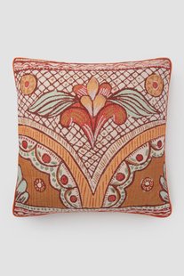 Rood kussen met dessin