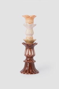 Bruine ruffle kandelaar