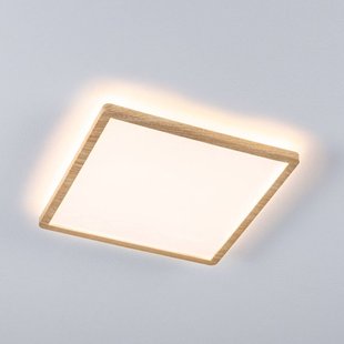 Paulmann LED paneel Atria Shine 29 cm hout IP44 3000 K aan/uit
