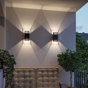 Paulmann LED wandlamp Tharin, 25 cm, zwart, up/down, IP44