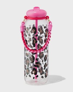 HEMA XXL waterfles 1150ml met bandje luipaard (multicolor)