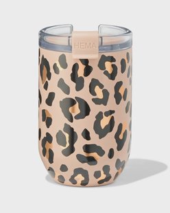 HEMA Koffiebeker 350ml rvs luipaard (bruin)