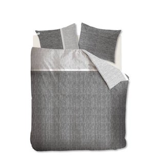 Riviera Maison Amsterdam Loft katoenen 1-persoons dekbedovertrek 140x220 cm - grijs