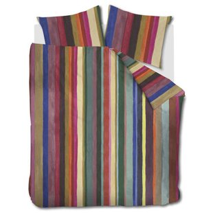 Oilily Fiesta Lines katoen-satijnen gestreepte lits-jumeaux dekbedovertrek 240x220 cm - multi