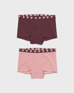 HEMA Kinderboxers hartjes - 2 stuks donkerrood