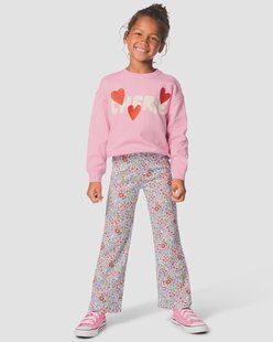 HEMA Kinderlegging regular fit rib bloemen lichtblauw (lichtblauw)