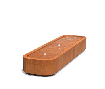 Watertafel Premium cortenstaal 300x80x40cm.